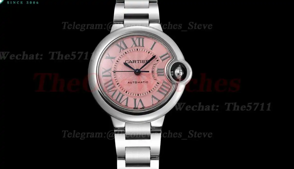 Ballon Bleu De Cartier 33mm SS SS Pink Rmn GDF NH05