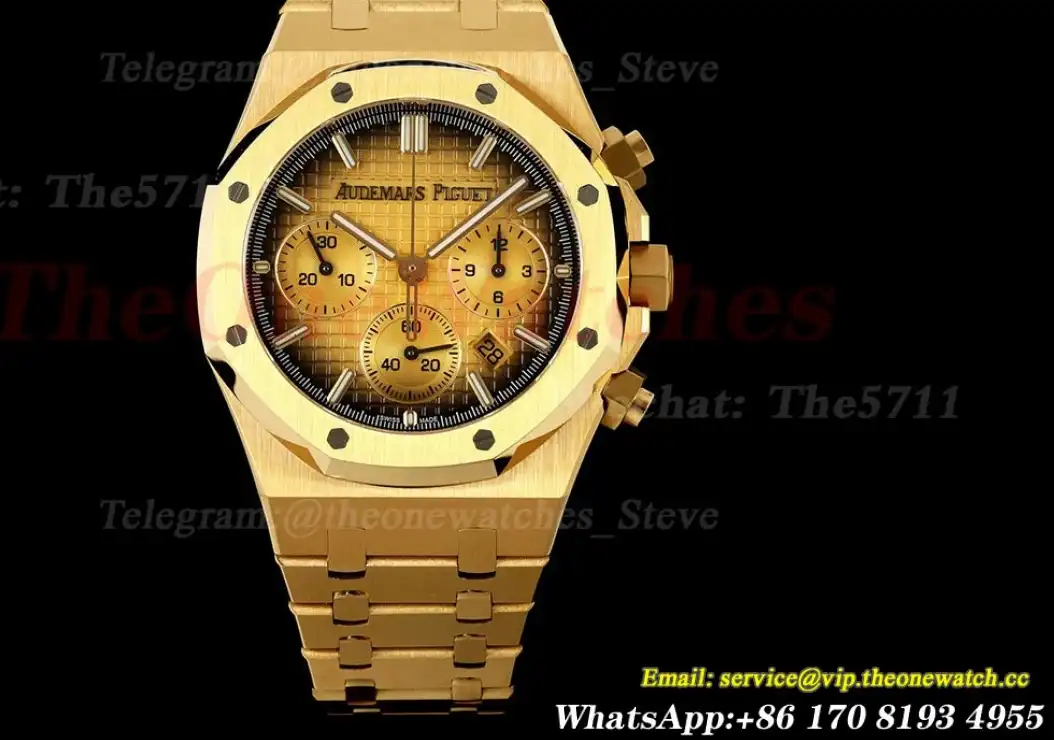 Royal Oak Chrono 26240BA 41mm YG YG Yellow Dial BF A7750