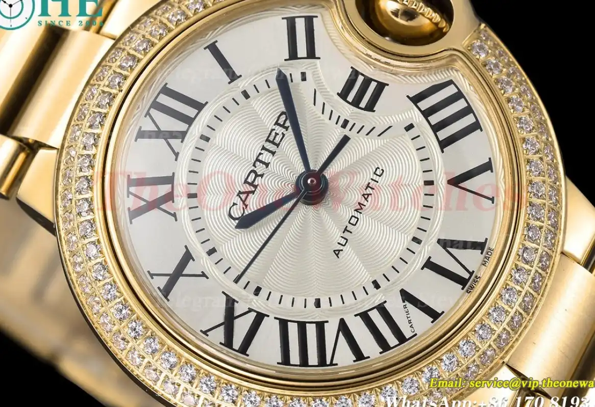 Ballon Bleu De Cartier 33mm YG YG White Rmn GDF NH05