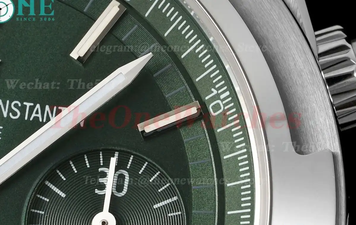 Overseas 5520V 41mm SS RU Green Dial 8F A7750 Mod