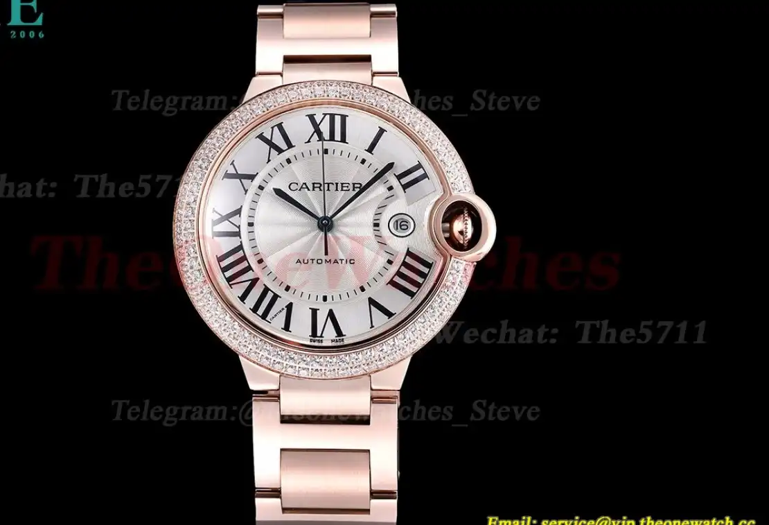 Ballon Bleu De Cartier 42mm Dia RG RG White Dial GDF MY8215