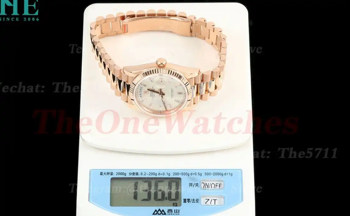 DayDate 128235 36mm RG RG Silver Dia QF V3 VR3255(Gain Weight)