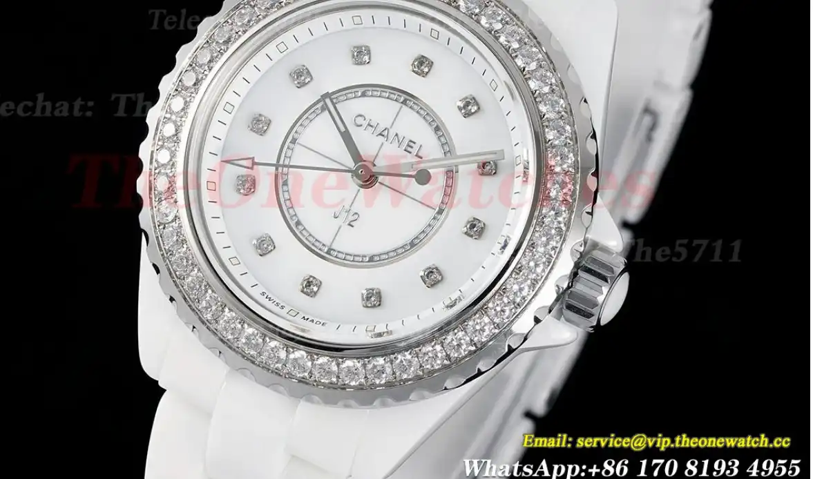 J12 Ladies 33mm Dia Ceramic Cer White Dial XF Swiss Quartz