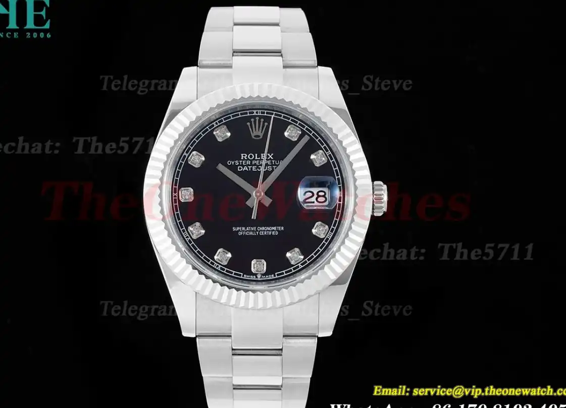 Datejust 126334 41mm SS SS Black Dia EWEF A3235