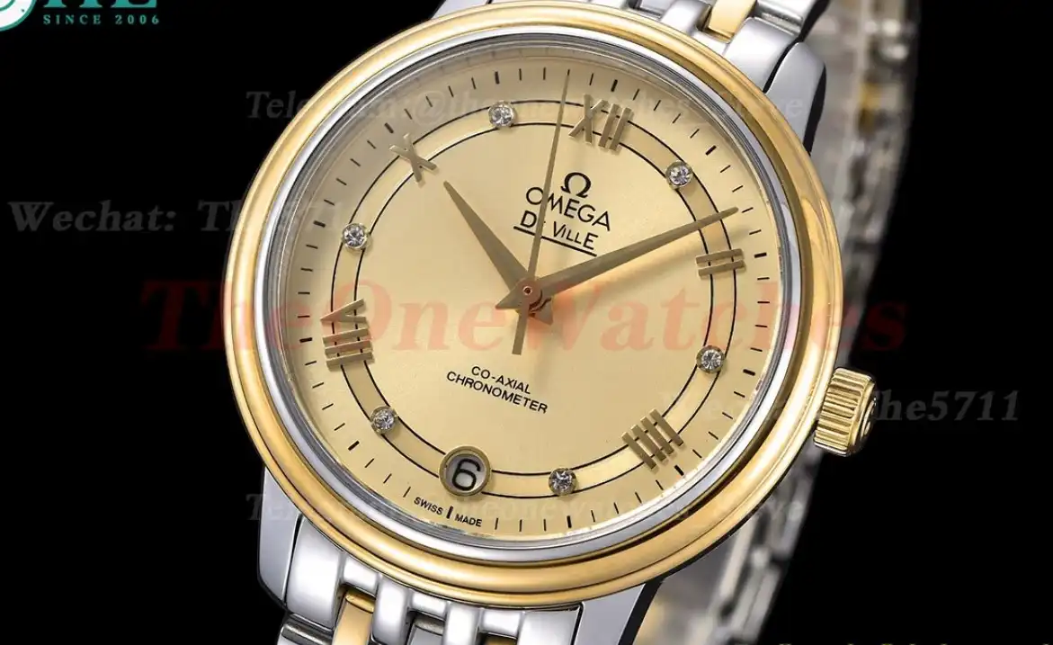 De Ville Prestige Ladies 32.7mm SS YG Gold Dial GDF MY8215