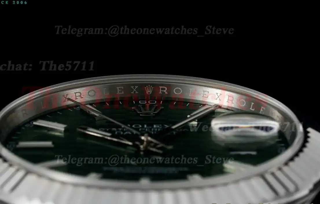 Datejust 126334 41mm SS SS Green Textured Dial EWEF A3235