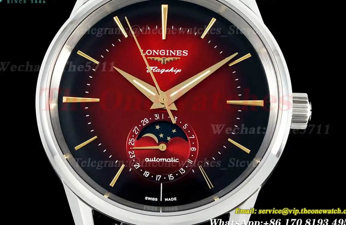 Flagship Heritage Moonphase 38.5mm SS LE Red Dial APSF A2892