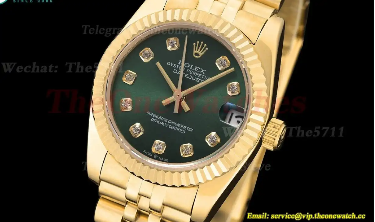 Datejust 28mm Jub YG YG Green Dia GDF MY8215