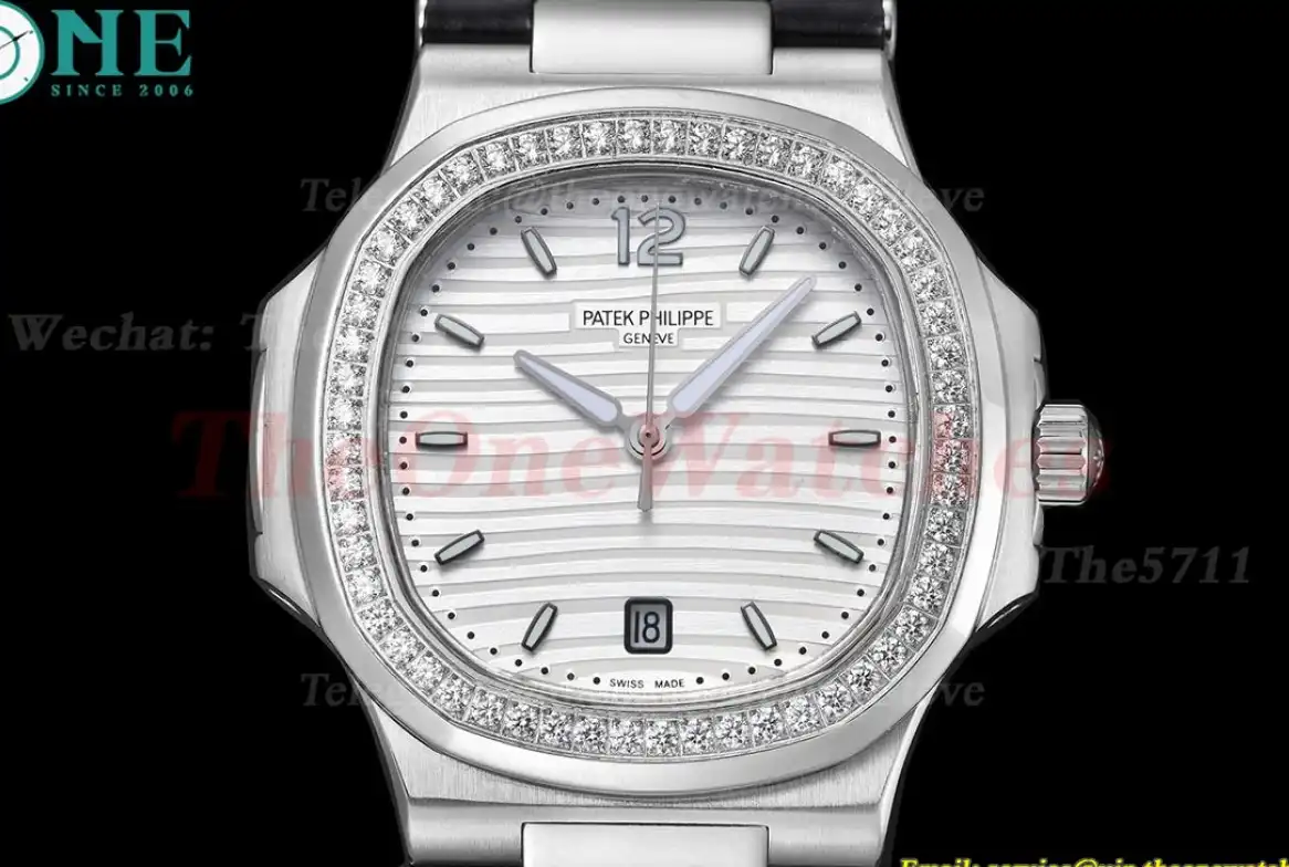 Nautilus 40mm Diamond SS LE White Textured Dial GDF MY8215