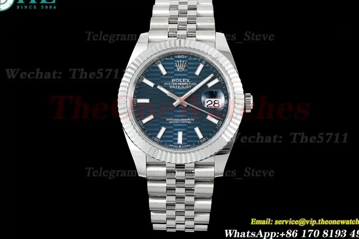 Datejust 126334 41mm Jub SS SS Blue Textured Dial JQF VR3235