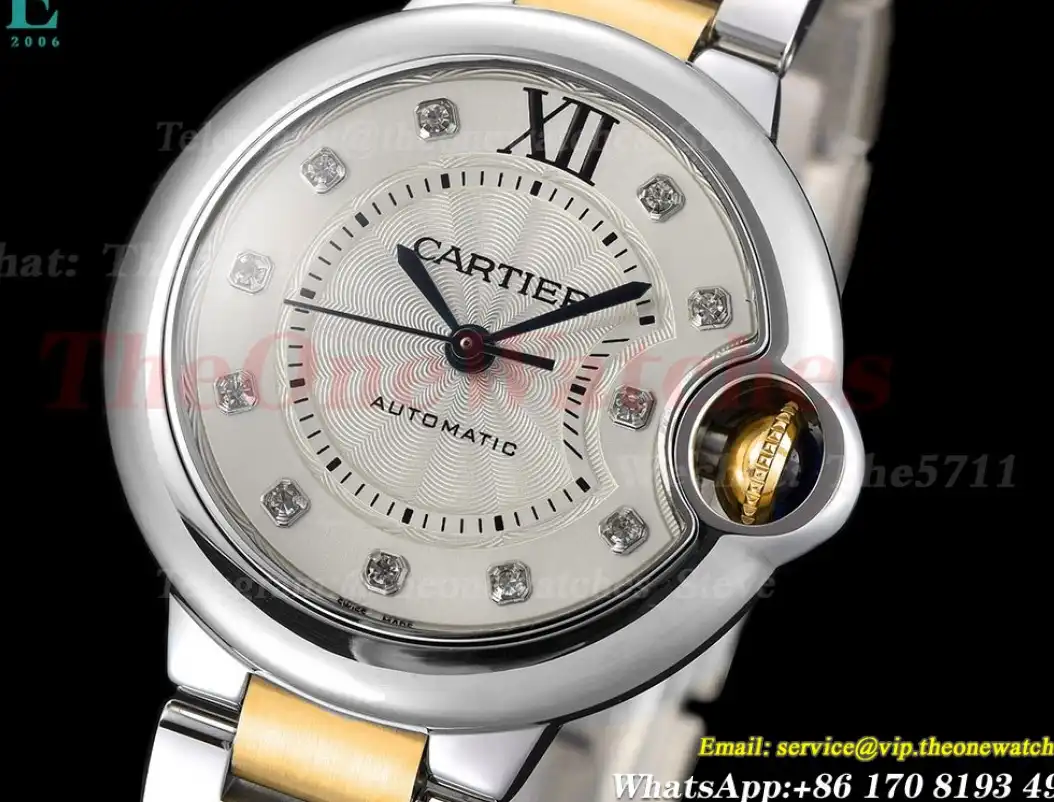 Ballon Bleu De Cartier 33mm SS YG Silver Dia GDF NH05