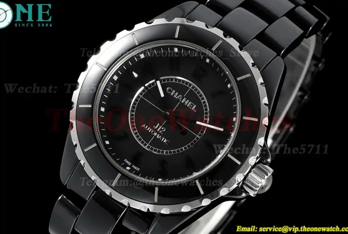 J12 38mm Black Ceramic Cer Black Num HTF A2892