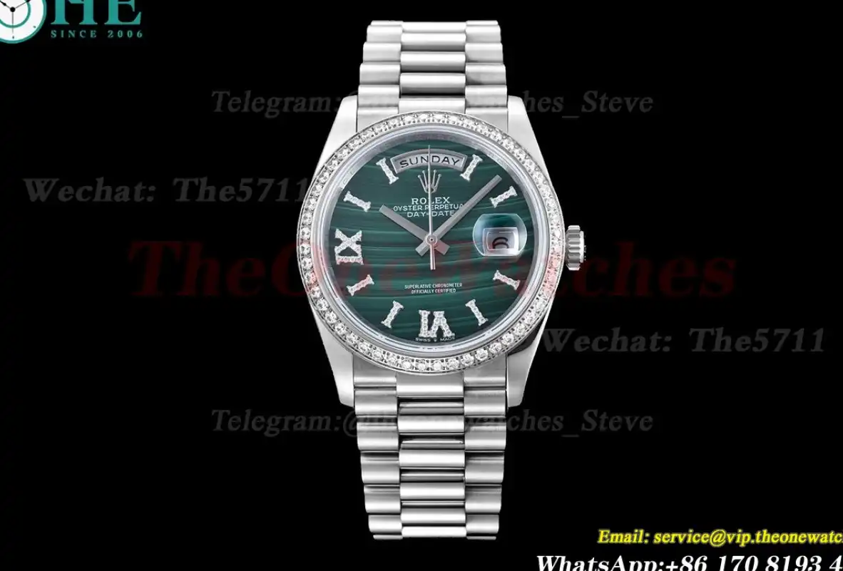 DayDate 36mm SS SS Dia Pres Malachite Dial RAF A2836