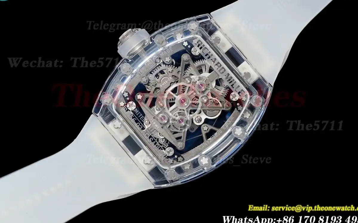 RM56-02 44mm Skeleton Dial on Transparent Rubber Strap RMF Tourb