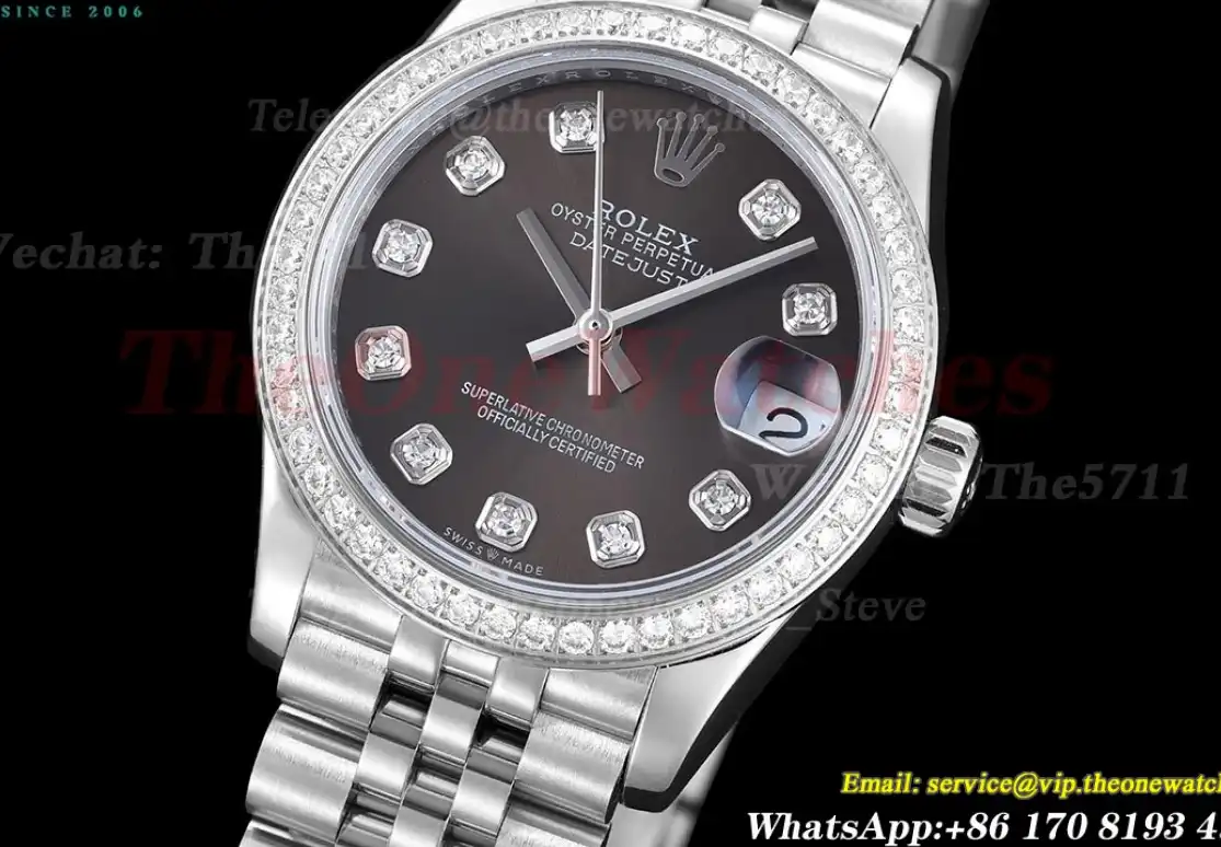 Datejust ladies 31mm SS SS Grey Dia WF A2671