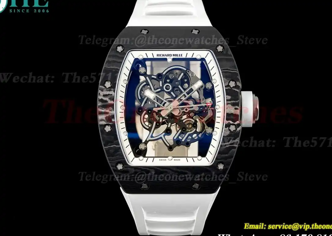 RM055 White NTPT RU Skeleton Dial UOKF RMUL2 Super Clone