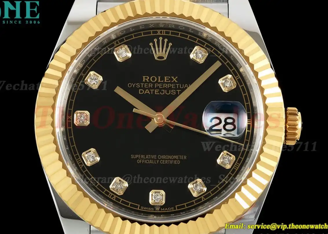 Datejust 126333 41mm Jub YG SS Black Dia EWEF A3235