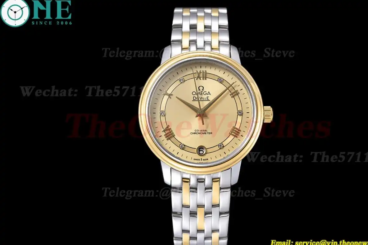 De Ville Prestige Ladies 32.7mm SS YG Gold Dial GDF MY8215