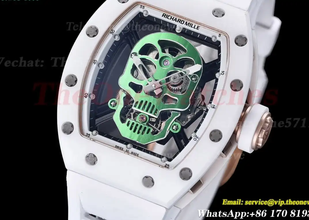 RM52-01 Ceramic Case On White Rubber Strap Real Tourbillon YSF