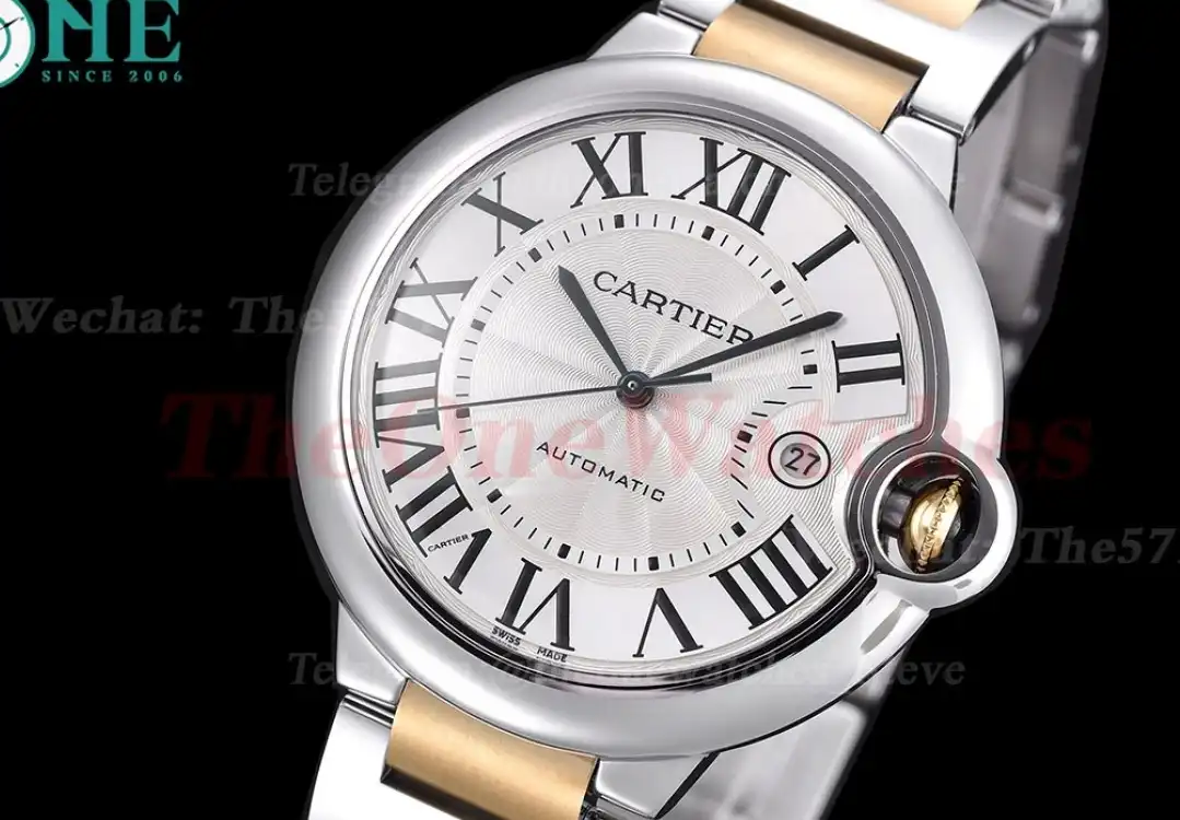 Ballon Bleu De Cartier 42mm YG SS White Dial GDF MY8215