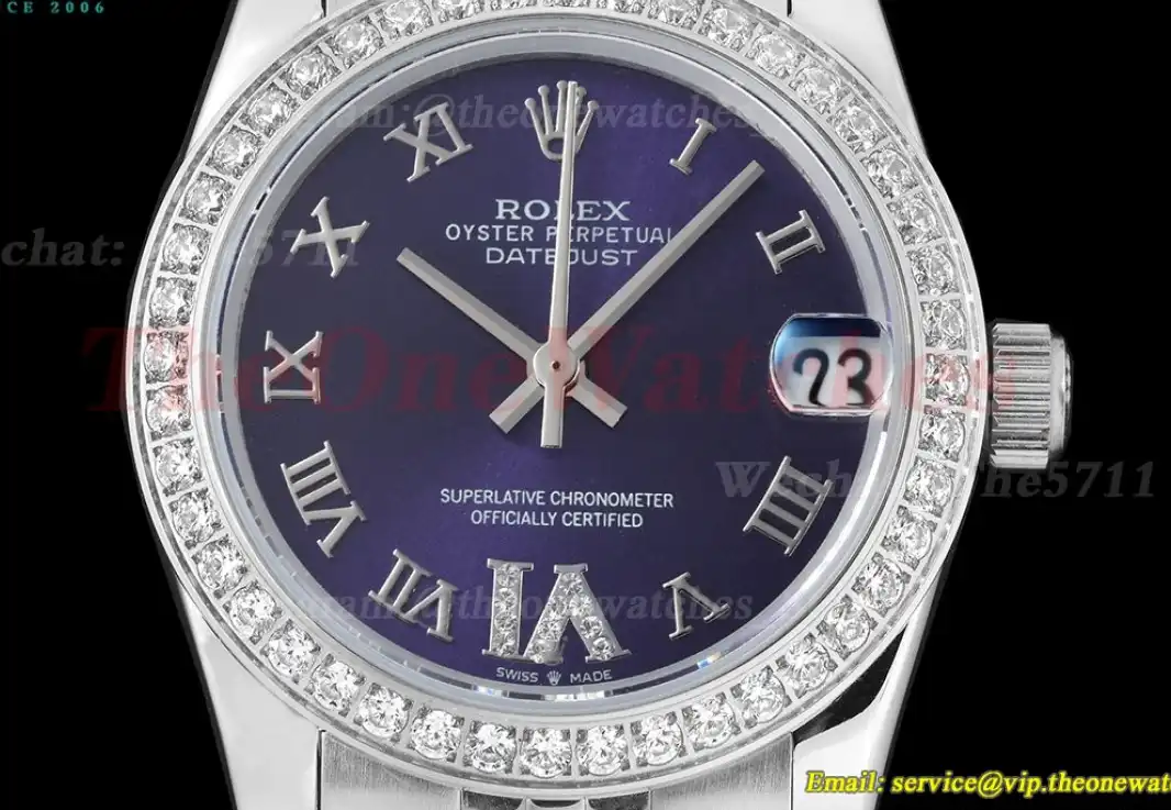 Datejust 28mm Dia SS SS Purple Rmn GDF MY8215