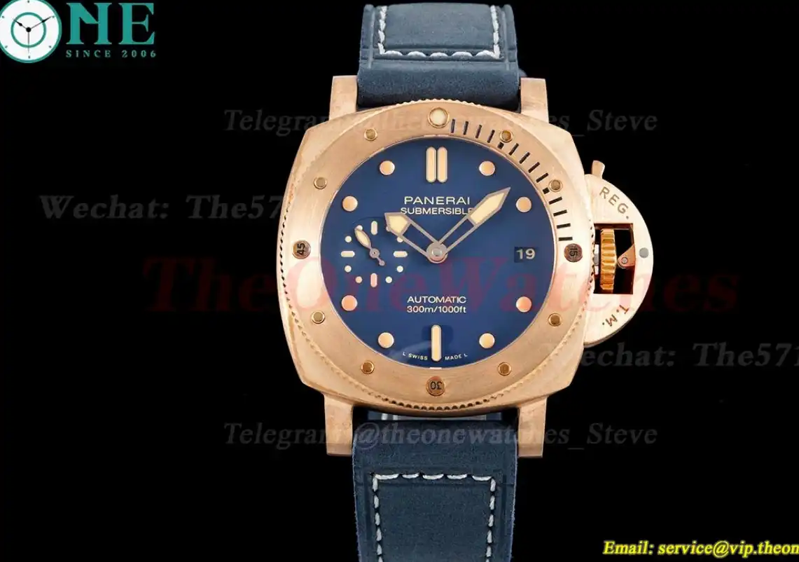 Submersible Pam1074 Bronzo 42mm BR LE Blue Dial VSF P900