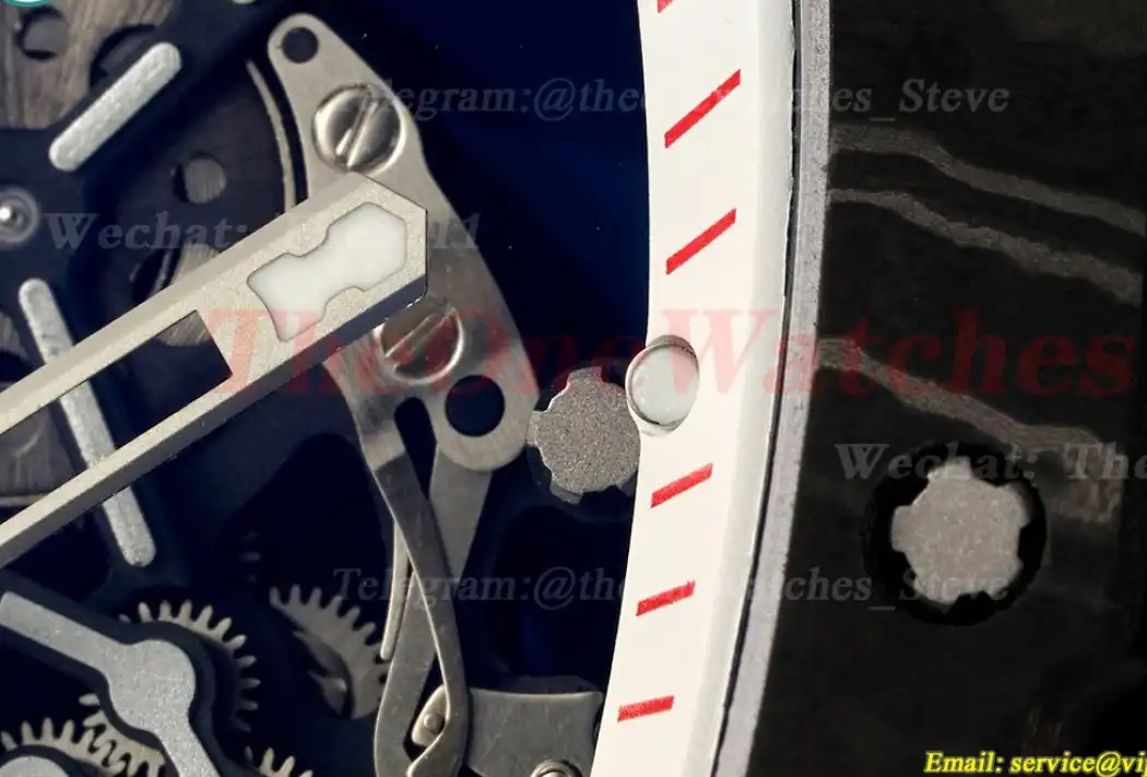 RM055 NTPT RU White Red Rehaut on White Rubber Strap ZF RMUL2 Super Clone