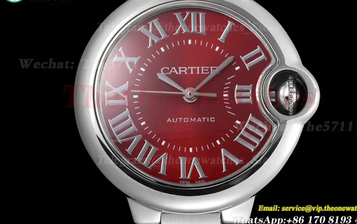 Ballon Bleu De Cartier 33mm SS SS Red Rmn GDF NH05