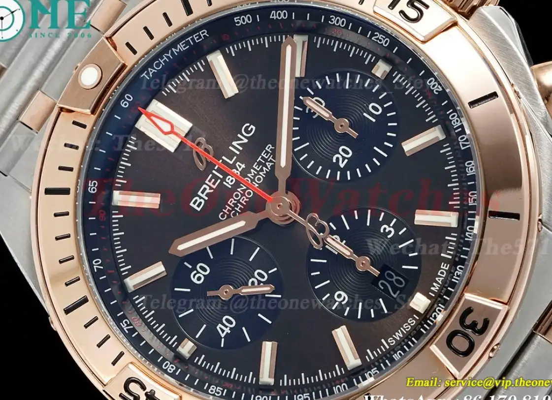 Chronomat B01 42MM RG SS Brown Stk TF A7750