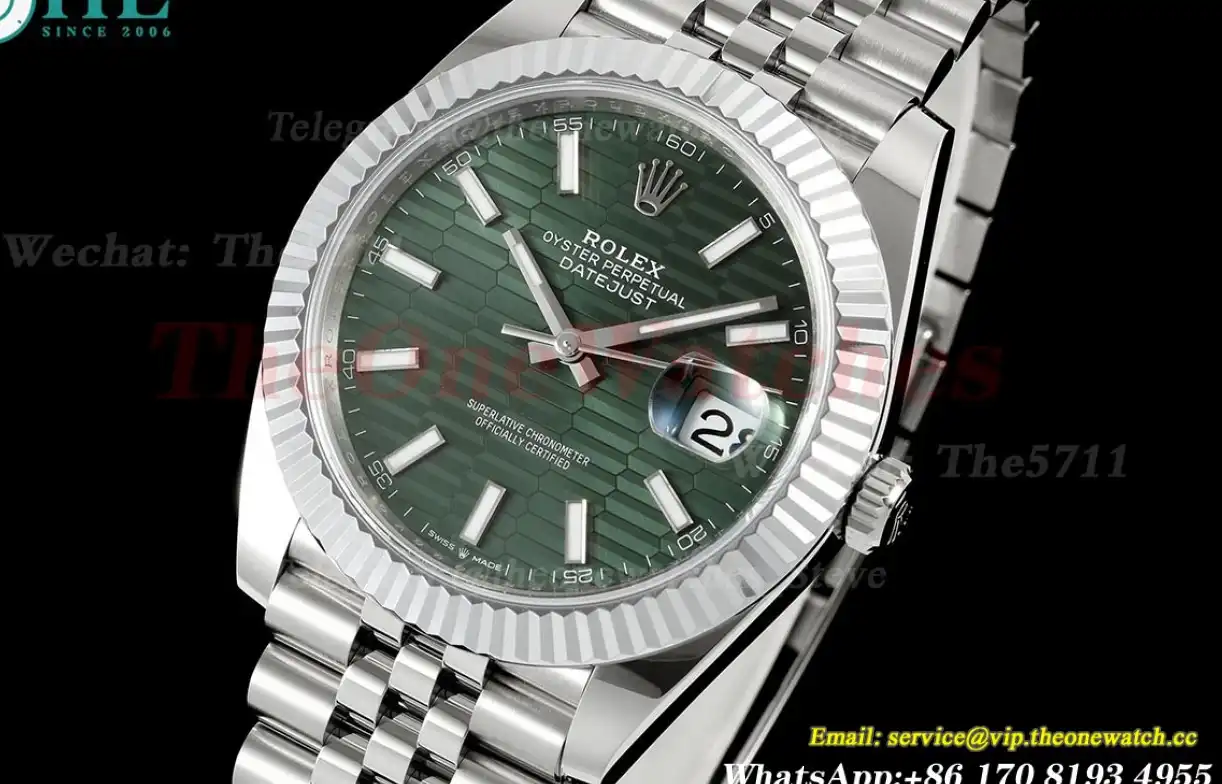 Datejust 126334 41mm Jub SS SS Green Textured Dial JQF VR3235