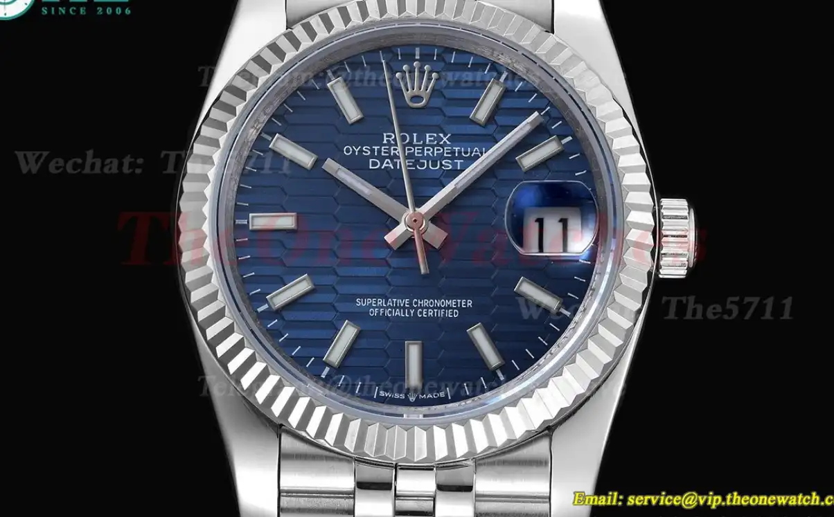 Datejust 126234 36mm Jub SS SS Blue Textured Dial GDF MY8215