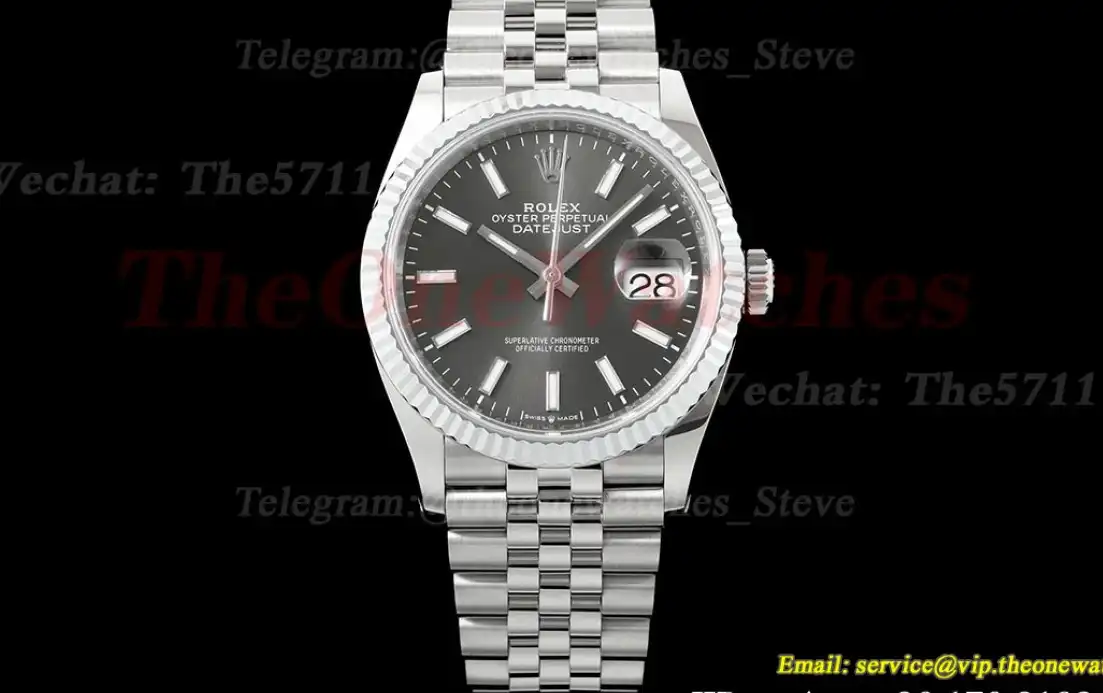 Datejust 126234 36mm Jub SS SS Grey Stk JQF VR3235