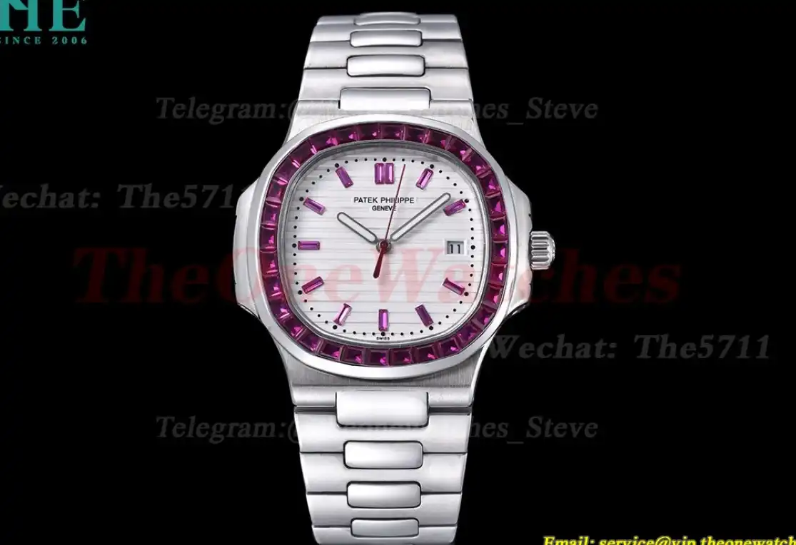 Nautilus 40mm SS SS Purple Dia White Dial GDF MY8215