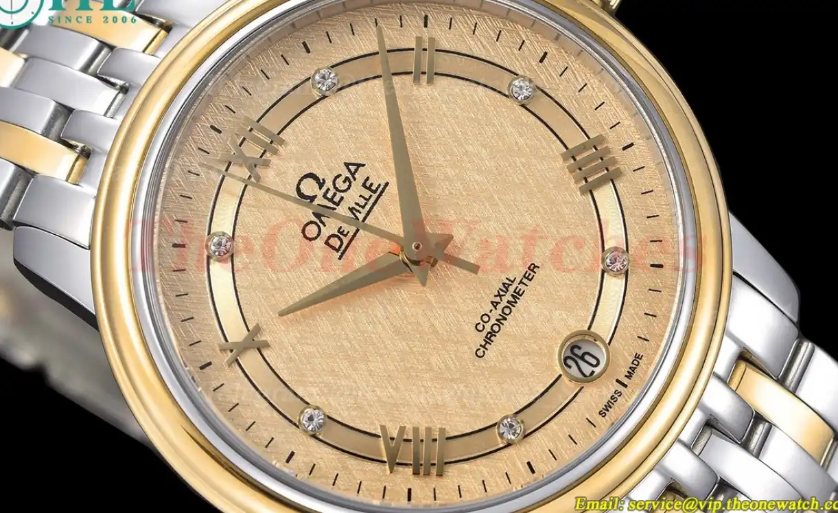 De Ville Prestige Ladies 32.7mm SS YG Gold Textured Dial GDF MY8215