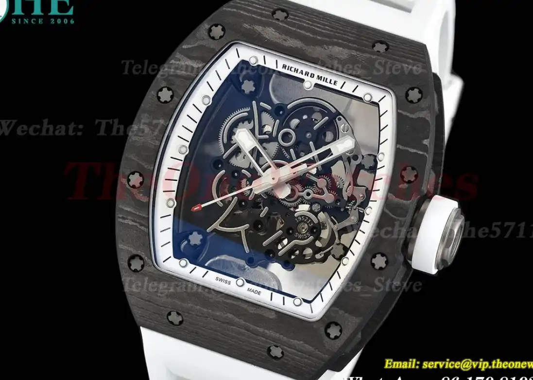 RM055 White NTPT RU Skeleton Dial APS RMUL2 Super Clone