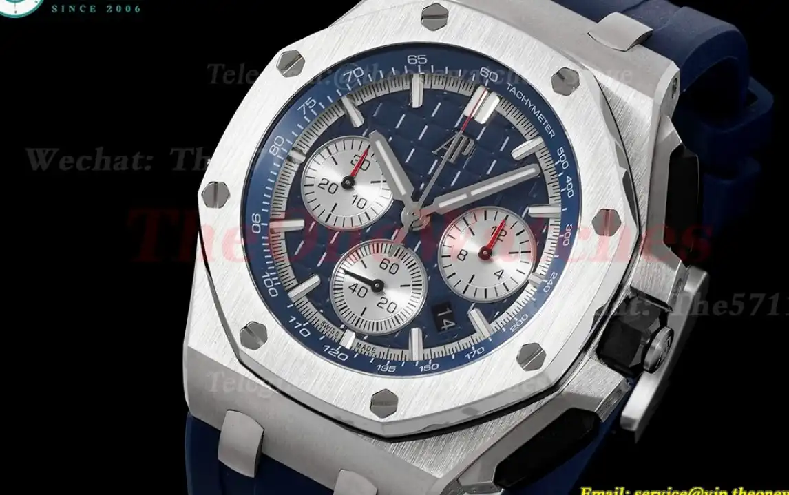 Royal Oak Offshore Chrono 43mm SS RU Blue Silver APF A7750