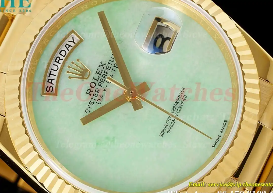 DayDate 128238 36mm YG YG Jade Green Dial RAF A2836