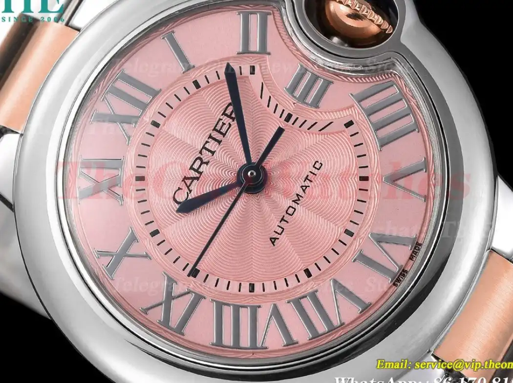 Ballon Bleu De Cartier 33mm SS RG Pink Rmn GDF NH05