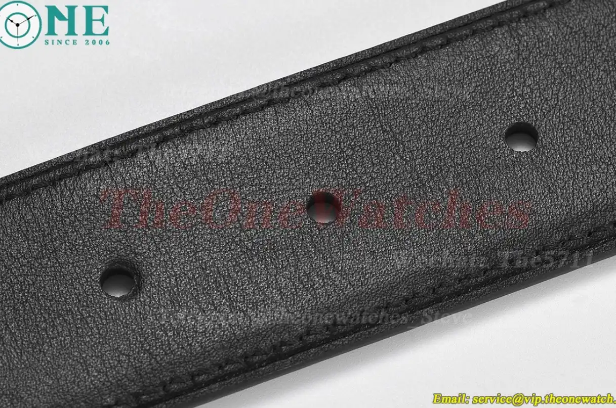 Bright Grey Brass Buckle on Black Black Leather Belt 3.5cm