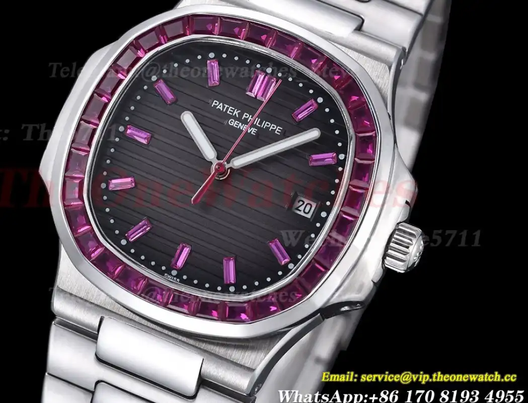 Nautilus 40mm SS SS Purple Dia Grey Dial GDF MY8215