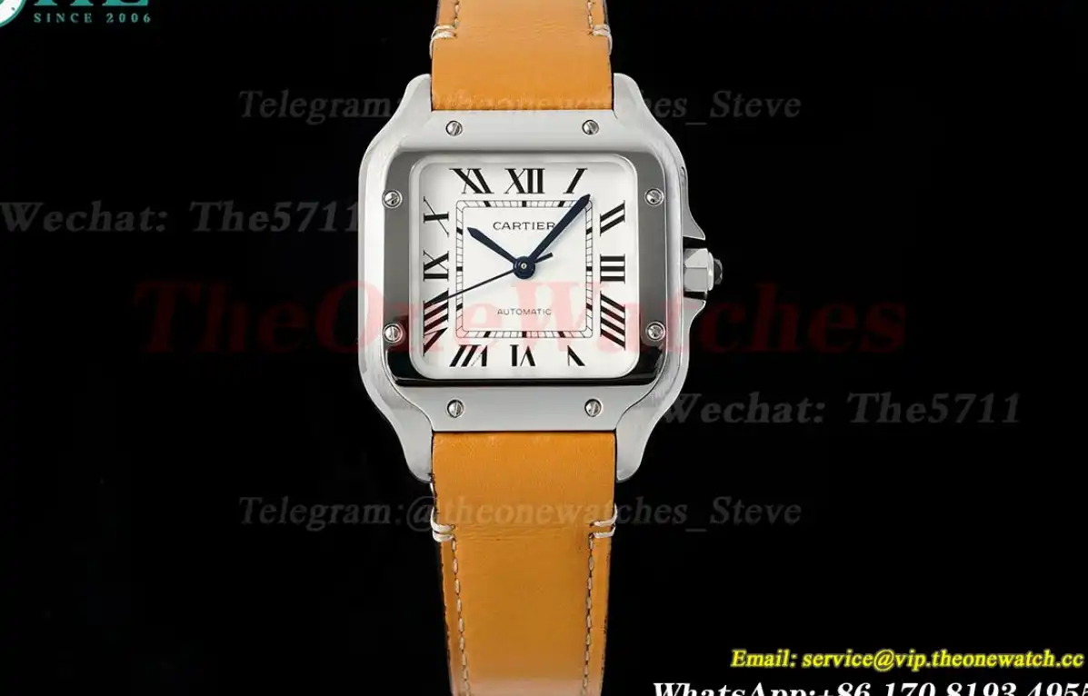 Santos De Cartier 35mm Yellow SS LE White Dial AF MY9015