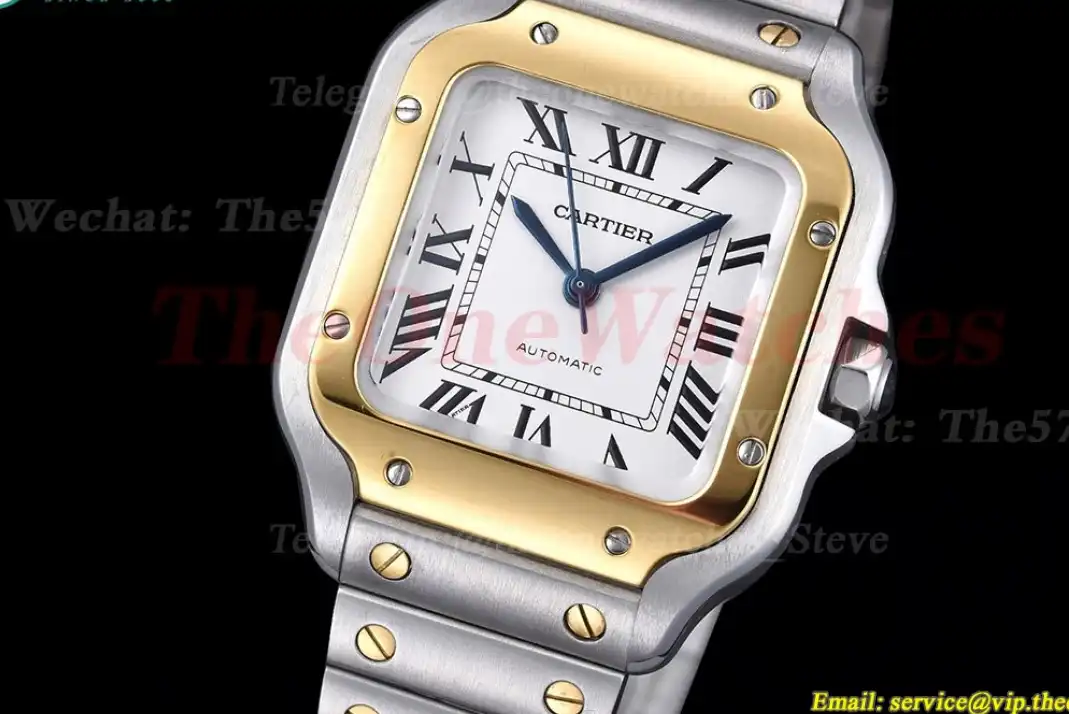 Santos De Cartier 35mm YG SS White Dial GF MY9039