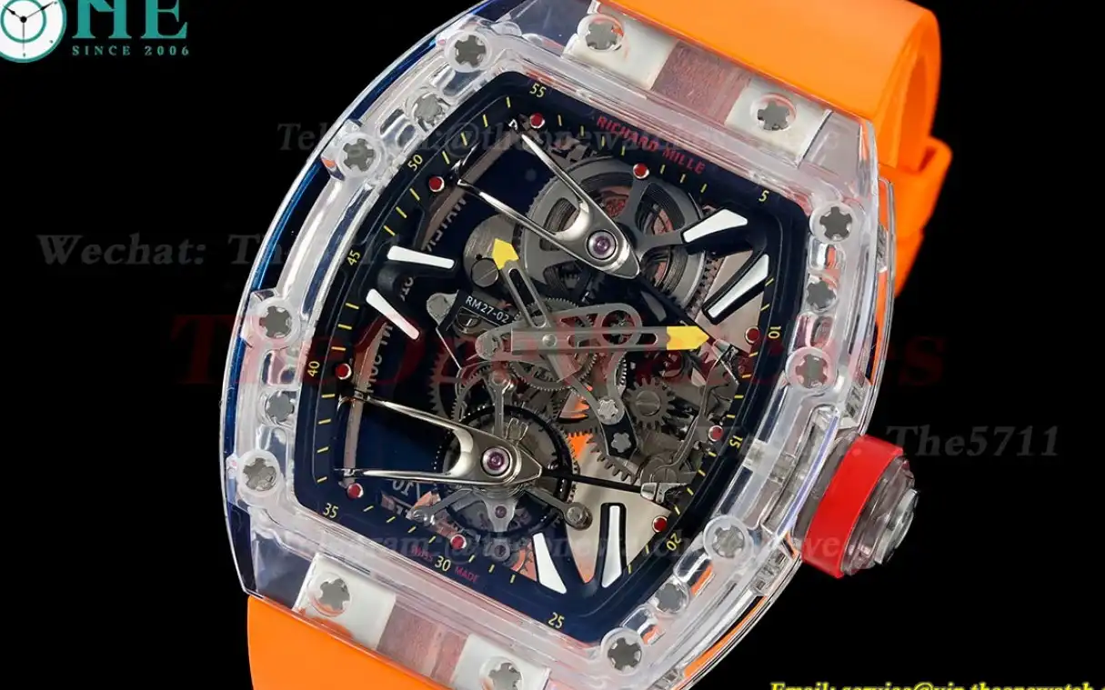 RM27-02 Skeleton Dial on Orange Rubber Strap RMF Tourbillon