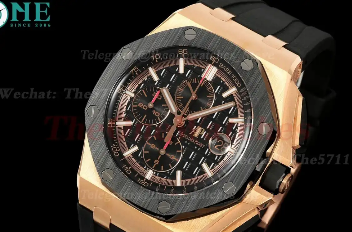 Royal Oak Offshore 26401RO 44mm RG RU Black Dial TKF A7750