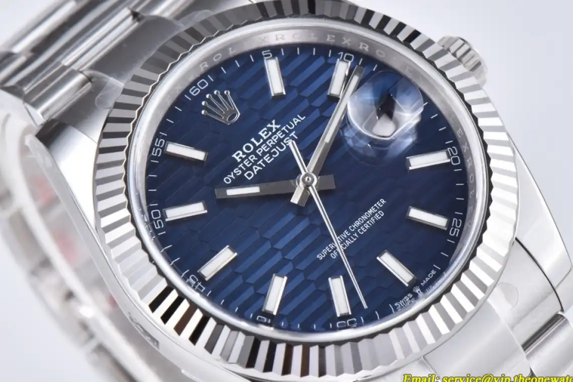 Datejust 126334 41mm Oys SS SS Blue Texetured Dial Clean SH3235