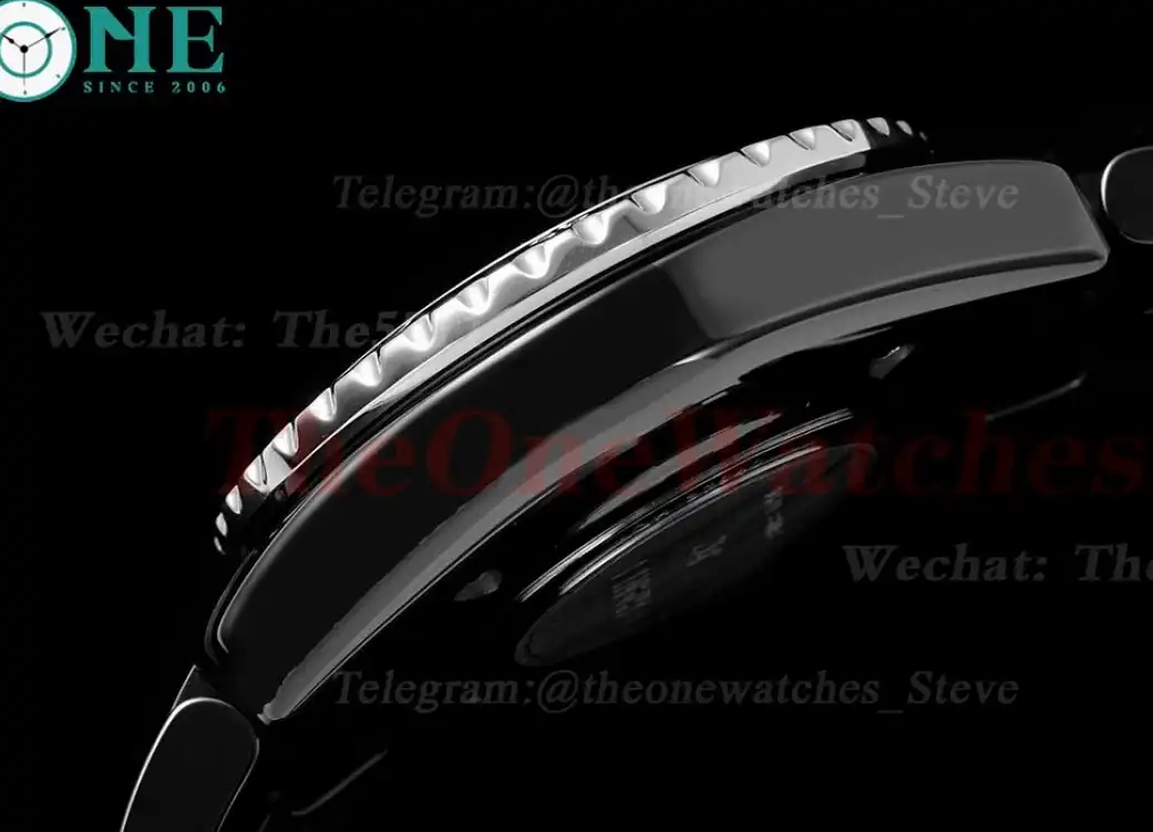 J12 33mm Black Ceramic Cer Black Wht HTF Quartz