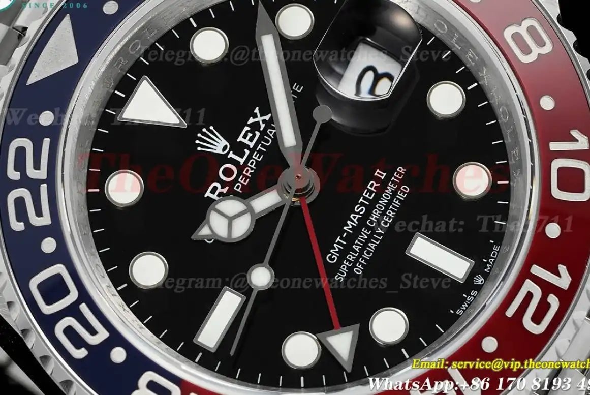 GMT Master II 126710 Pepsi Jub 40mm SS SS Black Dial QF VR3285