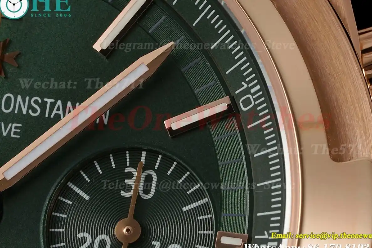 Overseas 5520V 41mm RG RG Green Dial 8F A7750 Mod