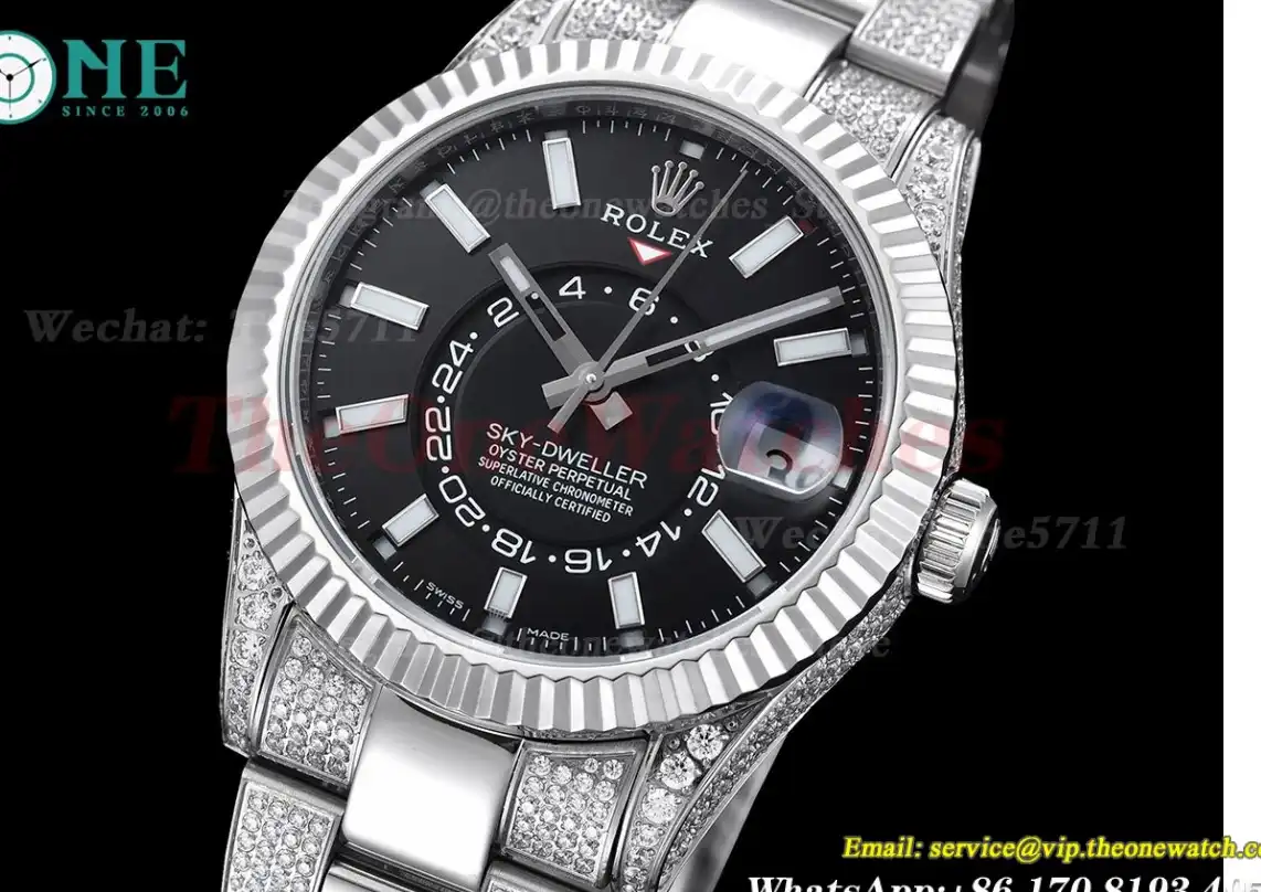 SkyDweller 42mm Diamond Oyster SS SS Black Stk FNF A9001