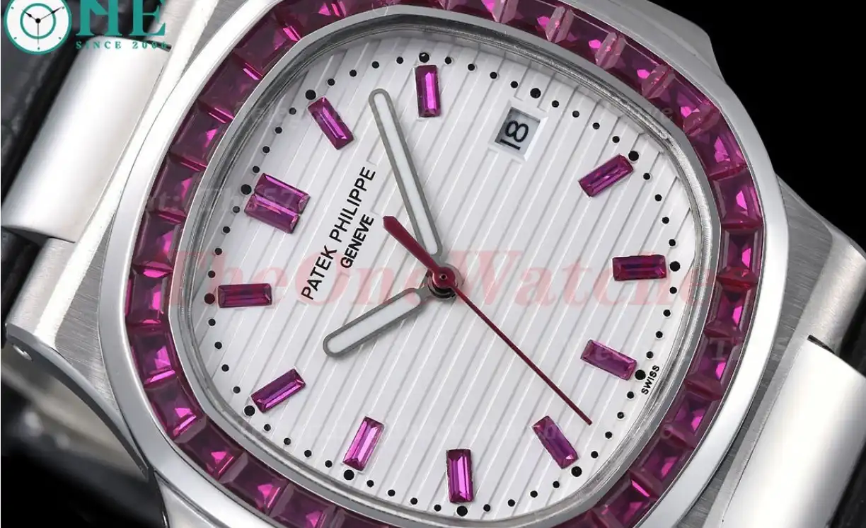 Nautilus Diamond 40mm SS LE Purple Dia White Dial GDF MY8215